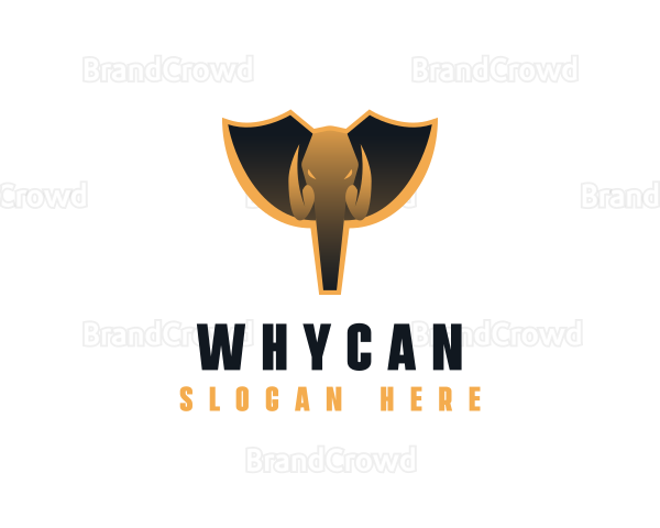 Elephant Shield Animal Logo
