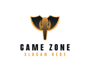 Elephant Shield Animal logo design