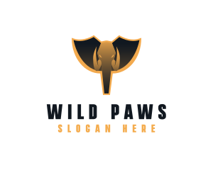 Elephant Shield Animal logo design