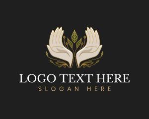 Theraphy - Elegant Hands Flowers logo design