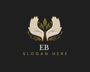 Elegant Hands Flowers Logo