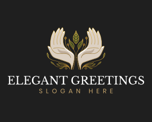 Elegant Hands Flowers logo design