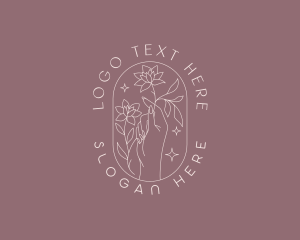 Mindfulness - Artisanal Floral Hand logo design