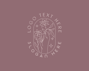 Yoga - Artisanal Floral Hand logo design