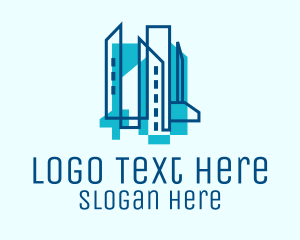 Skyscraper - Blue Architectural Company logo design