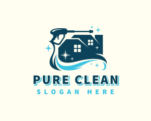 Pressure Washer Cleaning Sanitation logo design