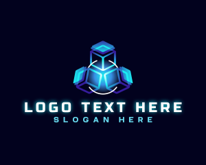 Upload - Technology Cube Link logo design