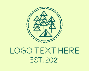 Campsite - Pine Forest Campsite logo design