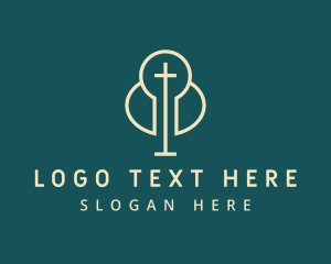 Crucifix - Holy Christian Cross logo design