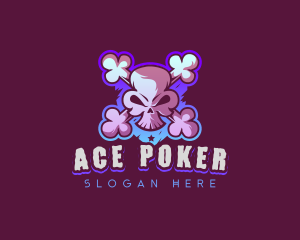 Poker - Poker Skull Clover logo design