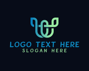 Vegan - Gradient Wellness Letter W logo design