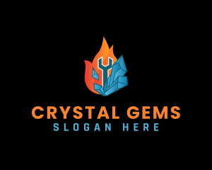 Crystal Ice Wrench logo design