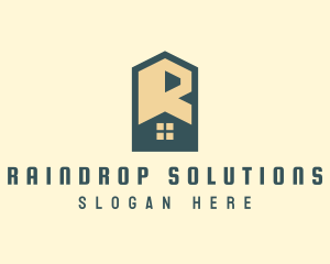 Home Roofing Letter R logo design