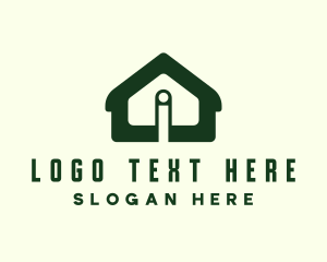 Establishment - Green House Letter I logo design