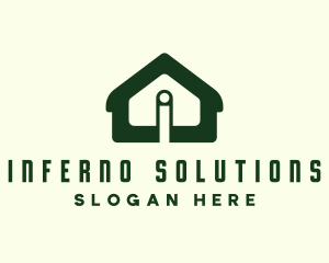 Green House Letter I logo design