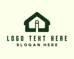 Lettermark - Green House Letter I logo design