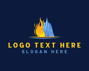 Iceberg - Fire Ice HVAC Ventilation logo design