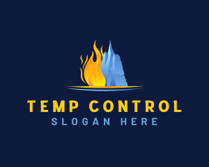 Thermostat - Fire Ice HVAC Ventilation logo design