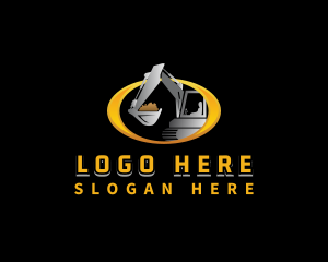 Construction Excavator Machine Logo