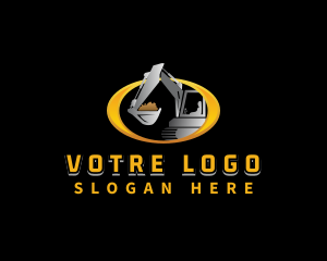 Construction Excavator Machine Logo