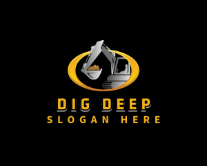 Construction Excavator Machine logo design