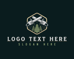 Woods - Chainsaw Timber Woodwork logo design