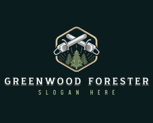 Chainsaw Timber Woodwork logo design