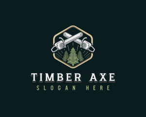 Chainsaw Timber Woodwork logo design