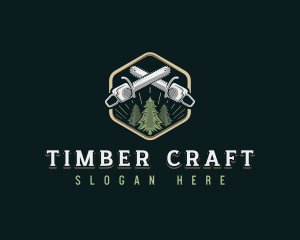 Chainsaw Timber Woodwork logo design