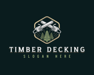 Chainsaw Timber Woodwork logo design