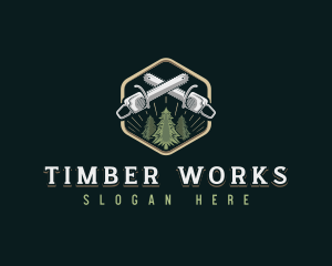 Timber - Chainsaw Timber Woodwork logo design