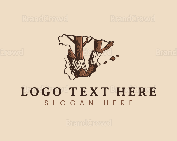 Spain Cork Oak Tree Logo