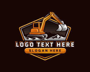Mining - Excavator Backhoe Machine logo design