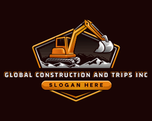 Demolition - Excavator Backhoe Machine logo design