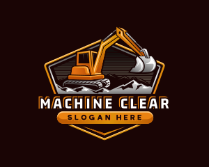 Excavator Backhoe Machine logo design