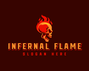 Angry Skull Fire logo design