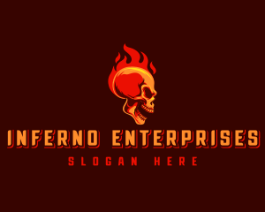 Angry Skull Fire logo design