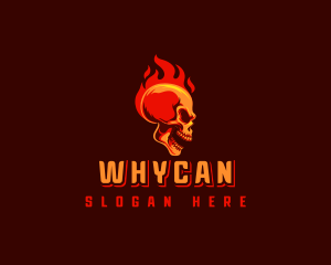 Streamer - Angry Skull Fire logo design