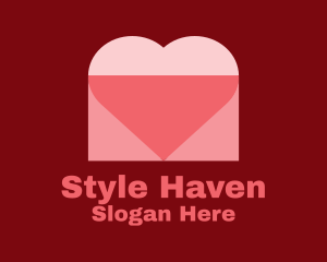 Blind Date - Heart Love Letter logo design