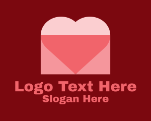 Online Dating App - Heart Love Letter logo design