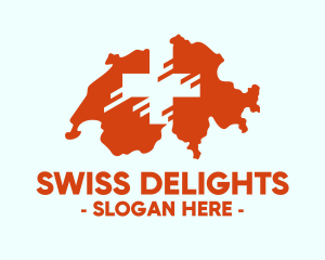 Swiss - Swiss Red Switzerland Map logo design