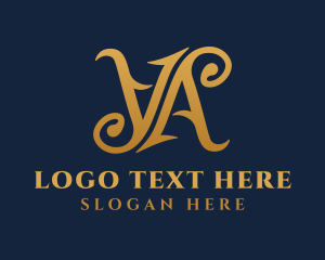 Letter Av - Ornate Elegant Hotel logo design