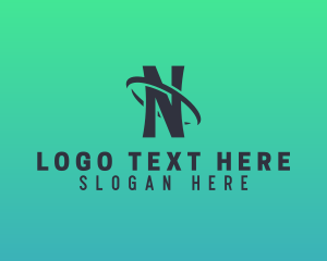 Swoosh - Swoosh Orbit Company Letter N logo design