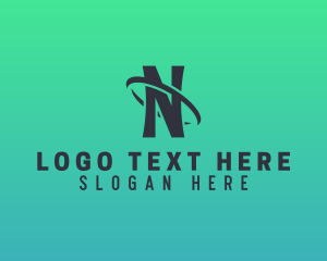 Letter N - Swoosh Orbit Company Letter N logo design