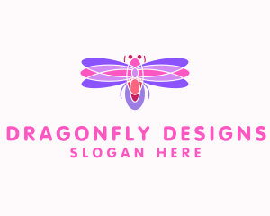 Dragonfly - Flying Dragonfly Insect logo design