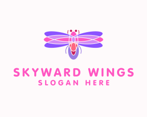 Flying - Flying Dragonfly Insect logo design