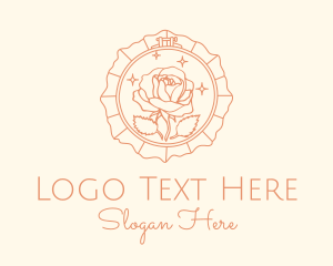 Rose Embroidery Fabric Logo