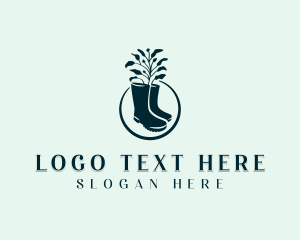 Topiary - Gardening Boots Plant logo design