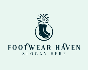 Boots - Gardening Boots Plant logo design