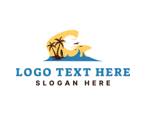 Sun - Island Travel Surf logo design